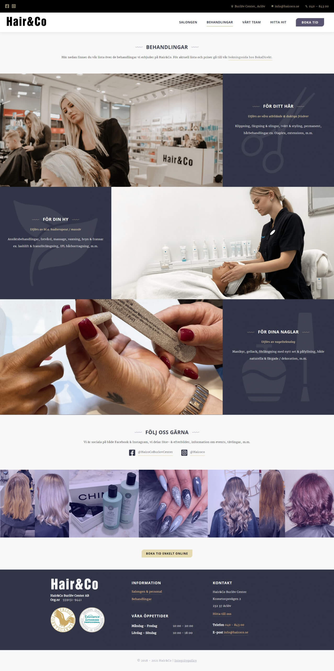 Hair & Co Frisör - WordPress hemsida