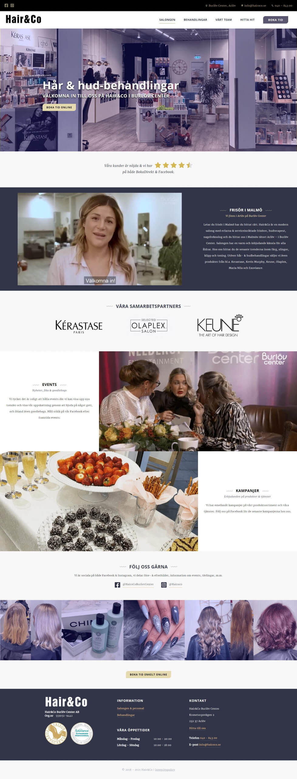 Hair & Co Frisör - WordPress hemsida