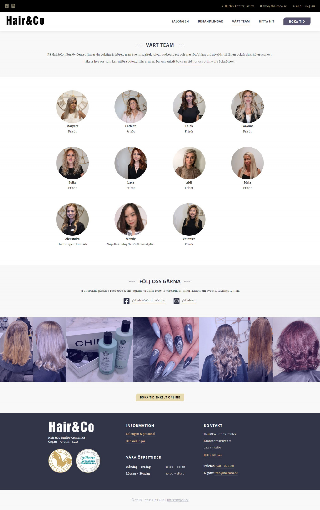 Hair & Co Frisör - WordPress hemsida