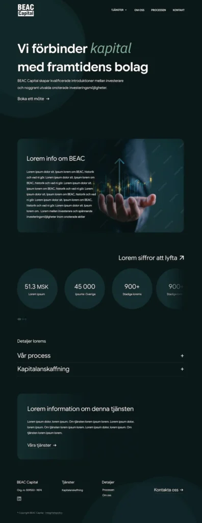 BEAC Capital Startsida