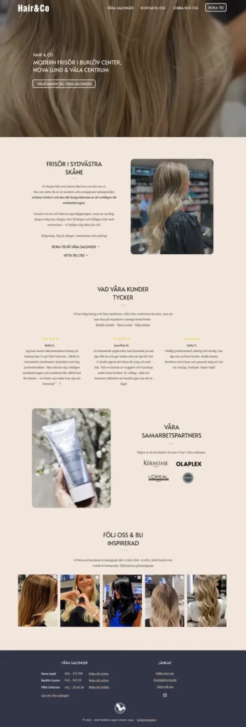 Hair&Co Startsida