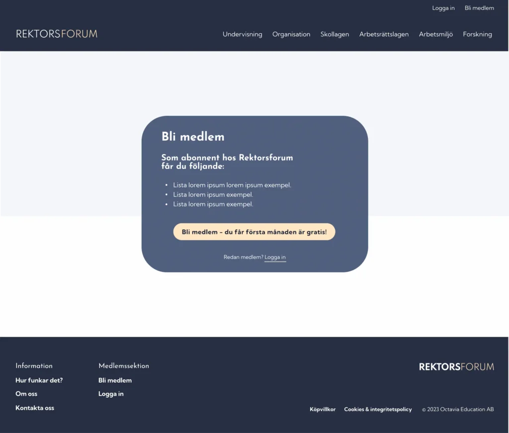 Rektorsforum - Bli medlem sida (ej inloggad)