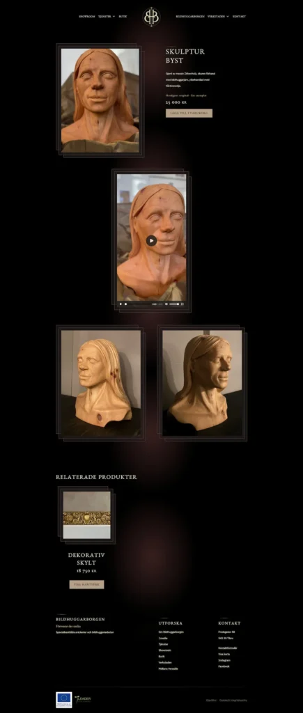 Bildhuggarborgen - Produktsida med videoklipp och galleri